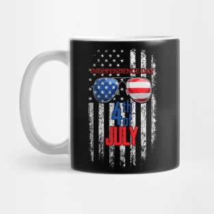 Independence Day American Flag Sunglasses 4th of July Mug